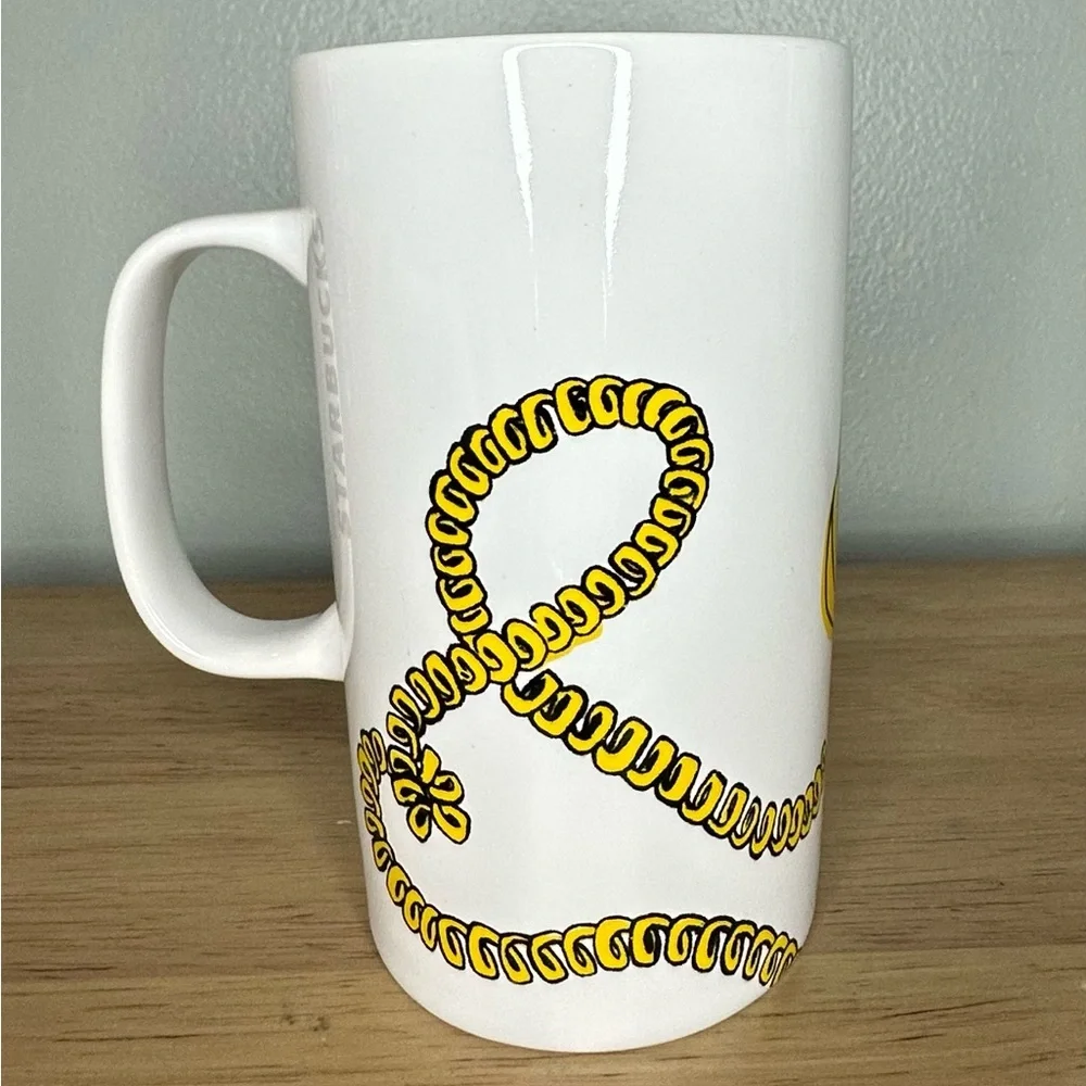 Starbucks 16 oz retro Hello telephone 2015‎ white yellow green coffee mug EUC